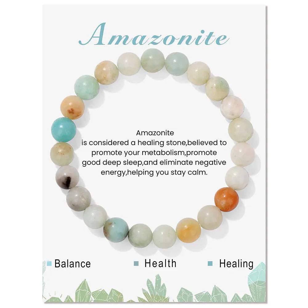 Handmade Elastic String Bracelet with Natural Stones