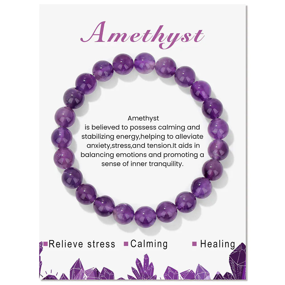 Handmade Elastic String Bracelet with Natural Stones