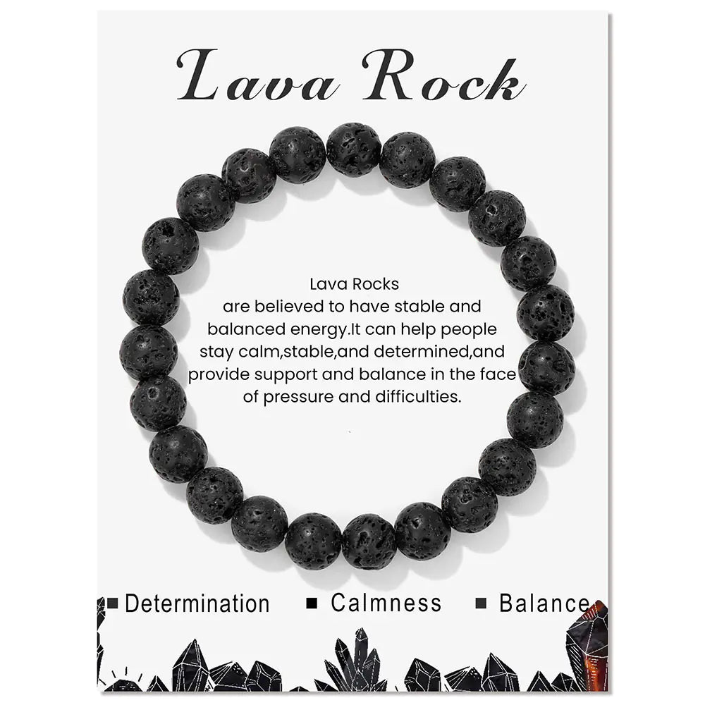 Handmade Elastic String Bracelet with Natural Stones