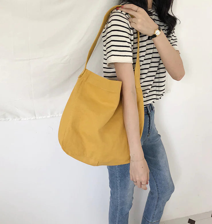 Canvas Shoulder Bag - Eco-Friendly Shopping Tote