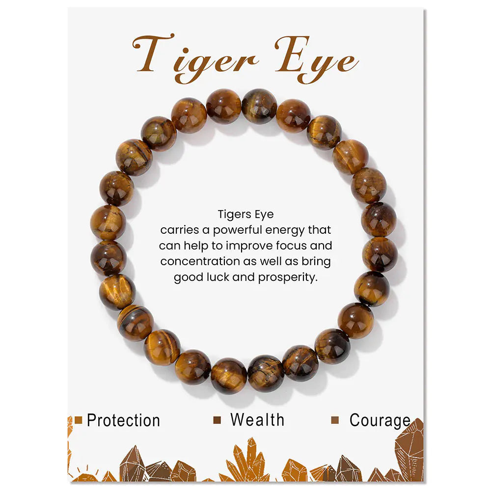 Handmade Elastic String Bracelet with Natural Stones