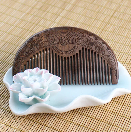 Anti-Static Massage Comb, Golden Sandalwood Comb