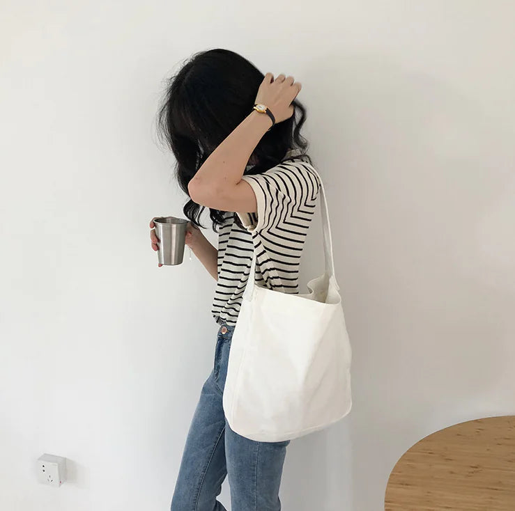 Canvas Shoulder Bag - Eco-Friendly Shopping Tote
