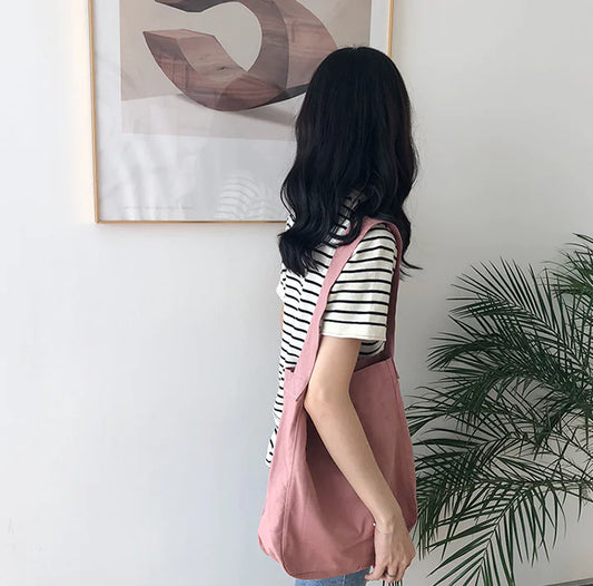 Canvas Shoulder Bag - Eco-Friendly Shopping Tote